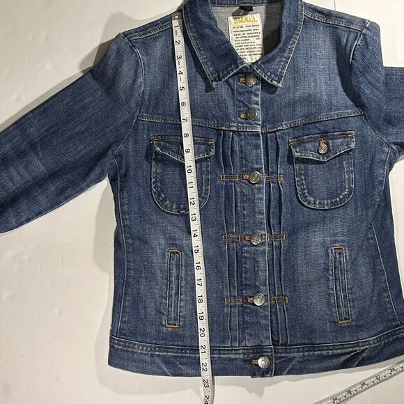 J. Crew Trucker‎ Denim Jacket Womens S Distressed Blue - Picture 5 of 9